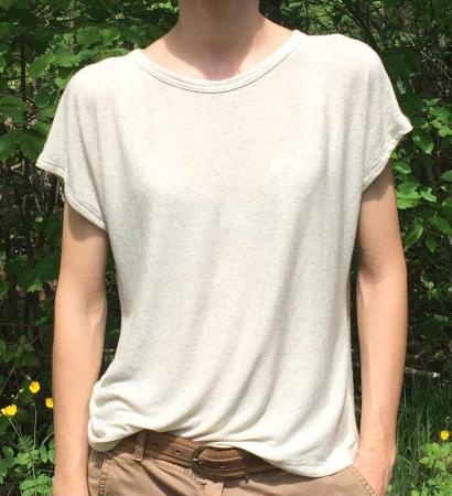 Shirt Leinen-Viskose, mit überschnittenem Arm